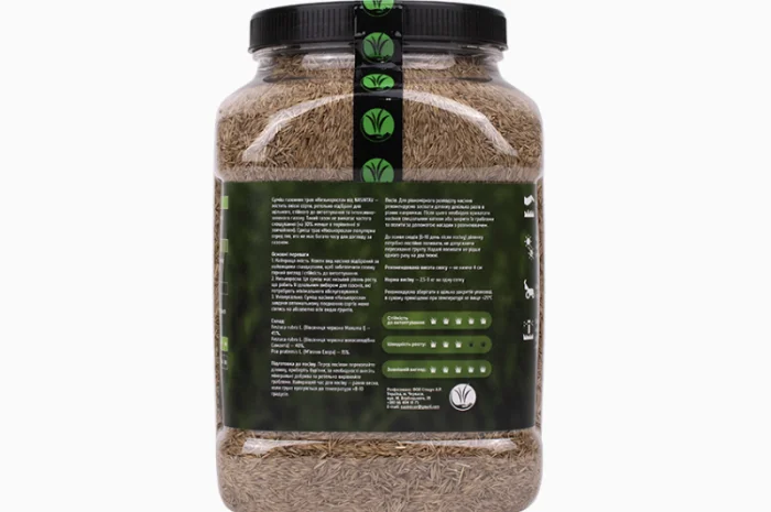 Суміш газонної трави преміум якості "Низькоросла" в банці з отворами для сівби- фото № 3