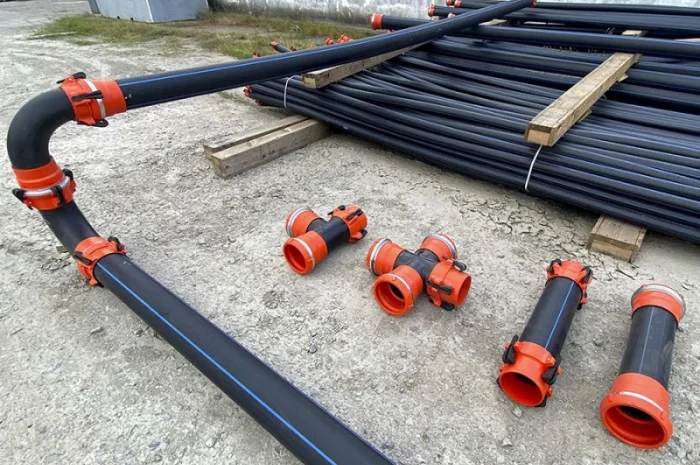 Труби ПЕ для поливу 75, 110, 160мм (6, 8, 10 атм), 6 м, швидкозбірні- фото № 3
