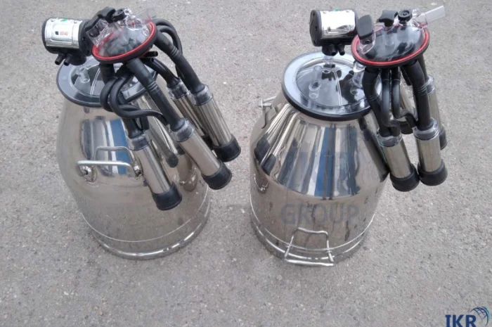 Доїльний апарат у відро. Доильный аппарат в бидон. Доение в бидон- фото № 1