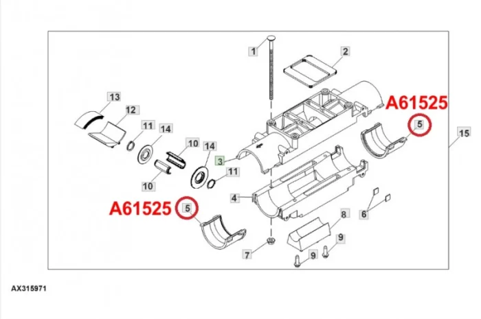 Зажим, хомут кріплення з'єднання вакуумного зернопровода A61525 сівалки John Deere 1910- фото № 2