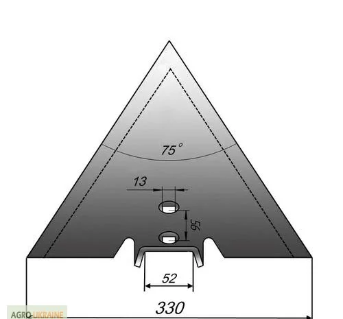 Лапа сеялки Flexi Koil стрельчатая, ширина 330мм. купити лапу до культиватора- фото № 1