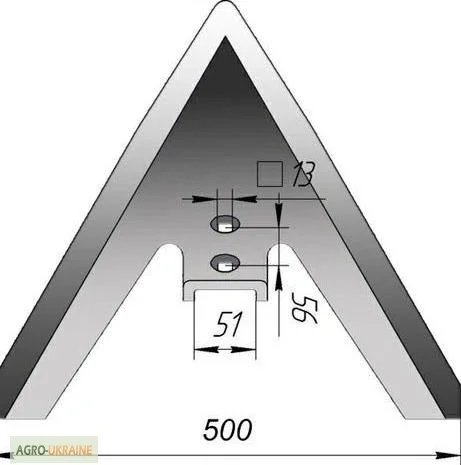 Лапа культиватора КПЭ ширина 380-500мм- фото № 2