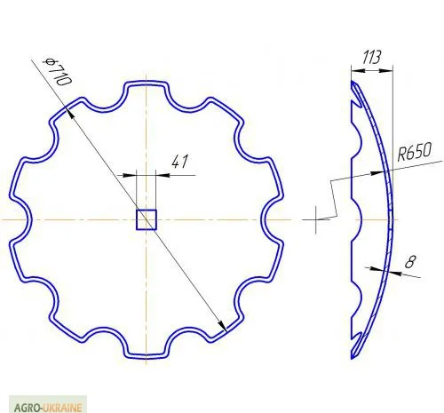 Диск бороны БДВП Краснянское, вырезной и сферический, купить диск бороны БДВП- фото № 2
