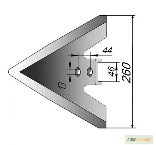 Лапа культиватора John Deere (240-330мм.), стрільчата лапа, купити лапу Джон Дір, виробник- фото № 1