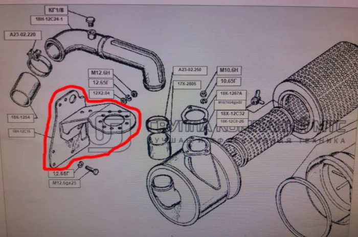 Кронштейн крепления воздухоочистителя СМД-18 (18Н-12С16)- фото № 1