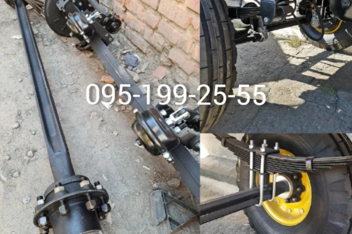 Вісь передня та вісь задня в зборі причепа 2ПТС-4- фото № 1