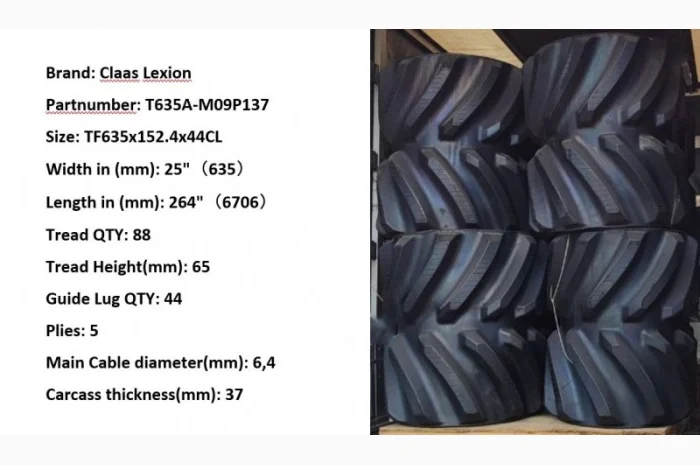 Гумові гусениці до комбайна Claas Lexion 25''- фото № 1