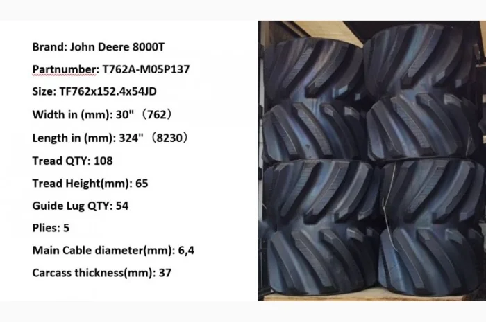 Гумові гусениці на техніку John Deere 8000T 30"- фото № 1