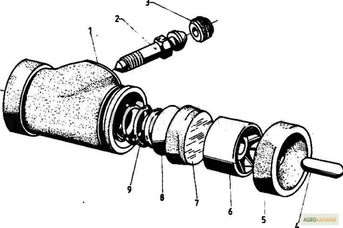 Трансмиссия колесный тормозной цилиндр на погрузчик ЕВ 687- фото № 1