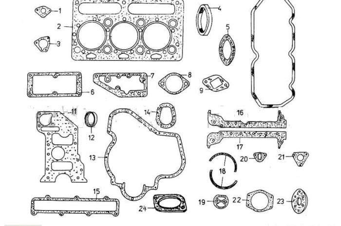 Прокладки и уплотнения на Двигатель Д2500к на погрузчик Балканкар- фото № 1