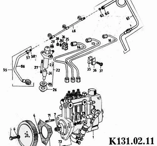 Топливный впрыскивающий насос "Mefin" на Двигатель Д2500к на погрузчик Балканкар- фото № 1