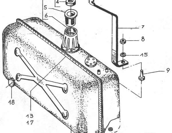 Запчасти к погрузчикам болгарским ДВ 1784, ДВ 1786, ДВ 1788, ДВ 1792. Топливный бак- фото № 1