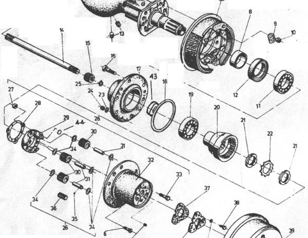 Запчасти к автопогрузчикам ДВ 1784, ДВ 1786, ДВ 1788, ДВ 1792. Балка с редукторами- фото № 1
