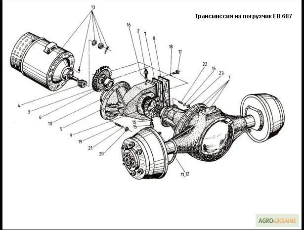 Трансмиссия на погрузчик ЕВ 687- фото № 1