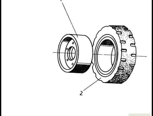 Управляемый мост колесо с массивной шиной 405/120-305 на погрузчик ЕВ 687- фото № 1