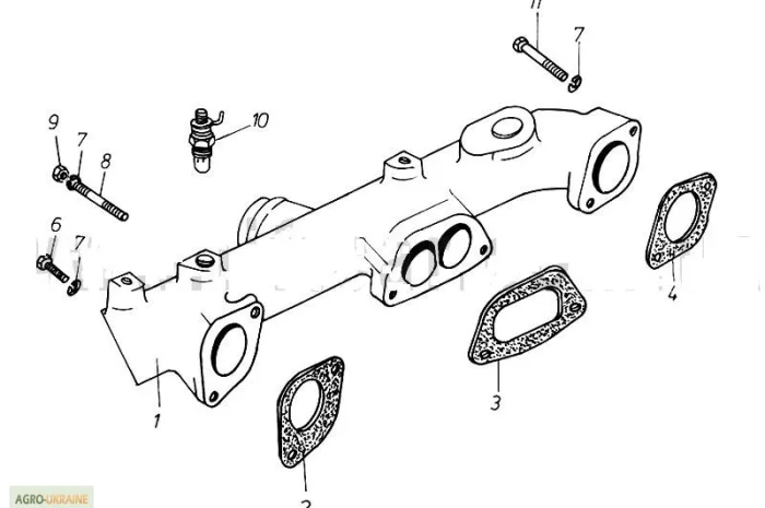 Выпускной коллектор Двигатель Д 3900к- фото № 1