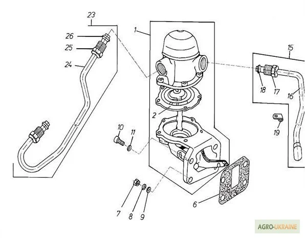Топливоподкачивающий насос (4 отверстия) на Двигатель Д 3900к- фото № 1