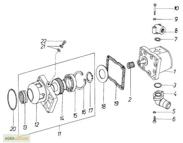 Шестеренчатый насос С72Х-1 на Двигатель Д 3900к- фото № 1