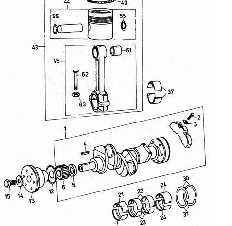 Коленчатый вал на Двигатель Д2500к на погрузчик Балканкар- фото № 1