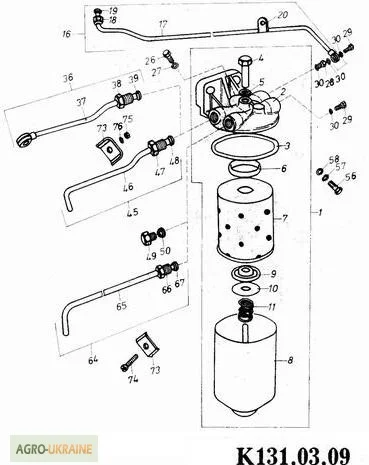 Топливный фильтр на Двигатель Д2500к на погрузчик Балканкар- фото № 1