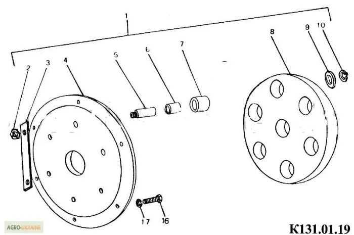 Сцепление на Двигатель Д2500к на погрузчик Балканкар- фото № 1
