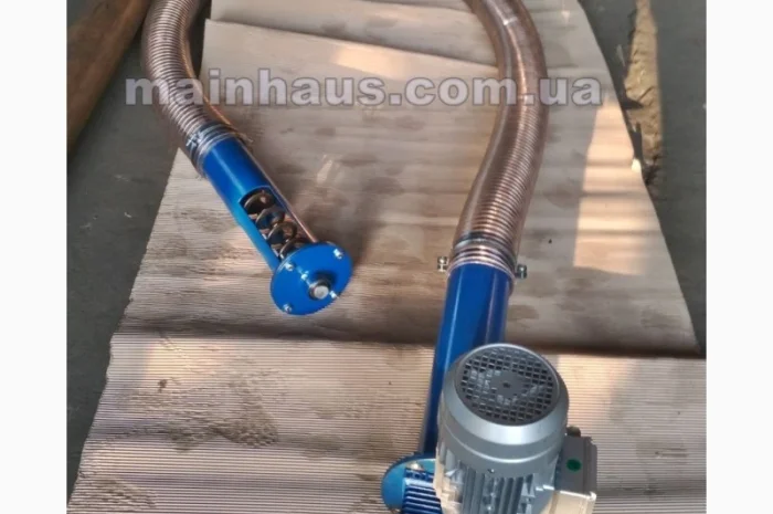 Спиральный шнек для зерна винтовой погрузчик сои гибкий шнек для пеллеты 5м. 1, 5кВ- фото № 1