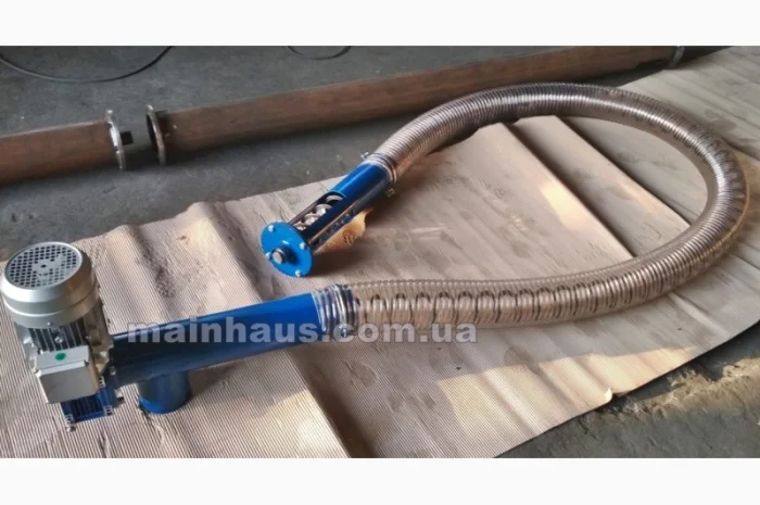 Спиральный шнек для зерна винтовой погрузчик сои гибкий шнек для пеллеты 5м. 1, 5кВ- фото № 4