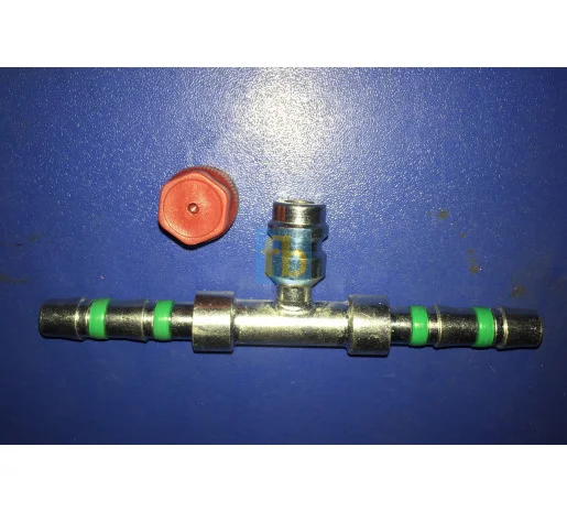 Фітинг 8 10мм з'єднувальний сталевий із сервісним клапаном (carrier)- фото № 1