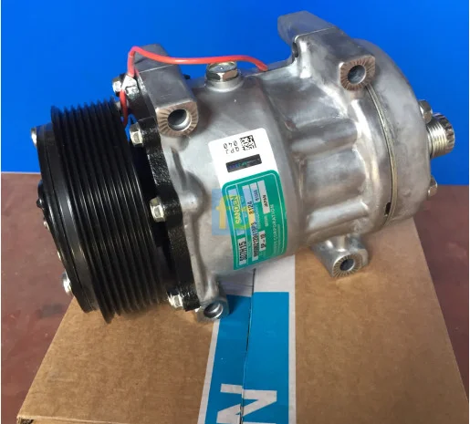 Компрессор Sanden 8124 7H15 Шкив 119мм PV8 New holland- фото № 1