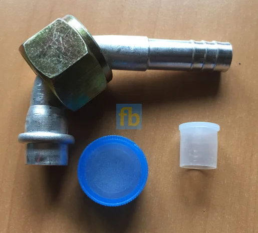 Фітинг алюмінієвий кутовий 10 гайка 12 (1.1/16‐14UNS)- фото № 1