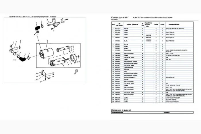 Каталог запчастей трактора Джон Дир 4640 - John Deere 4640 на русском языке книга- фото № 1