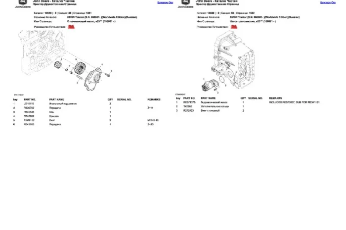Каталог запчастей трактор Джон Дир 8370R - John Deere 8370R на русском языке- фото № 2