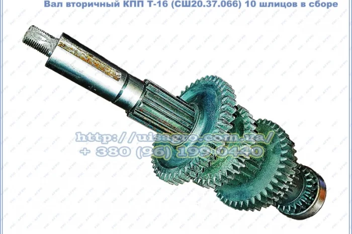 Вал вторичный СШ20.37.066 КПП Т-16 с шестернями в сборе- фото № 2