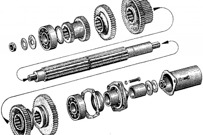 Вал вторичный СШ20.37.066 КПП Т-16 с шестернями в сборе- фото № 3