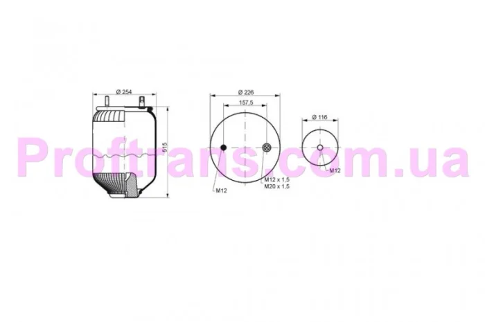 4159 T10071 Пневмоподушка 4159- фото № 3