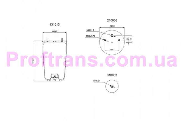 940MB G940 LONGREEN Пневмоподушка 940MB НОВАЯ- фото № 2