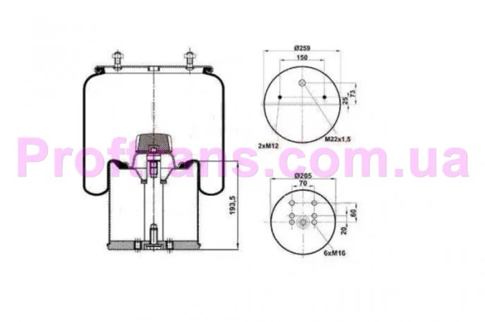 941MB T10065 CRAVER Пневмоподушка 941BM НОВАЯ- фото № 3