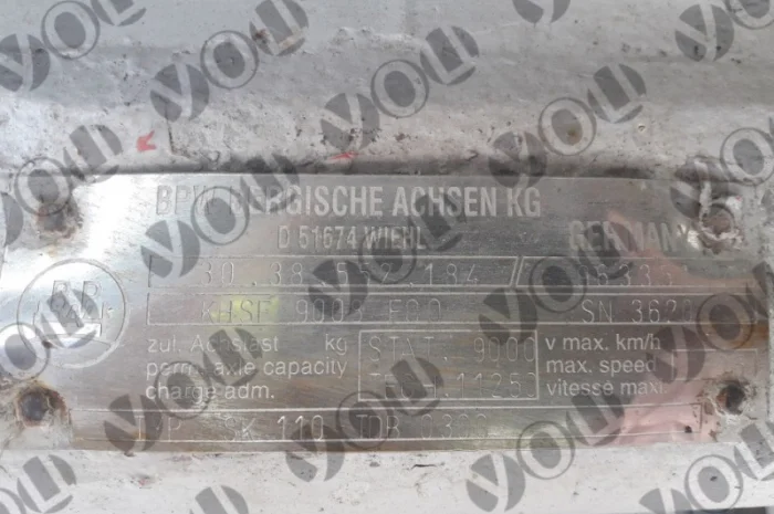 Ось оси (осі, вісь)BPW 3038552184, 96335, KHSF 9008 F00, SN 3620, SK 110 TDB 0300- фото № 8