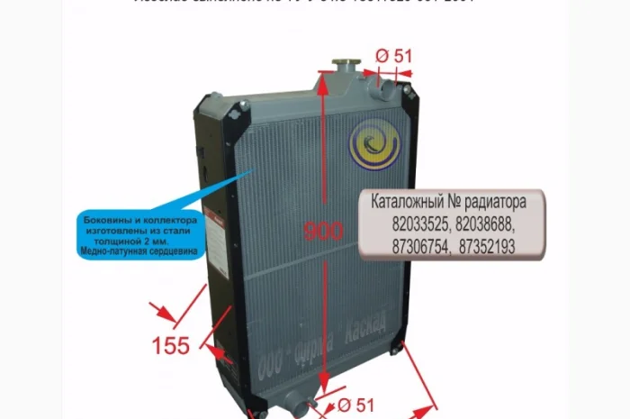 Радиатор водяной трактора CASE MXM 190- фото № 1
