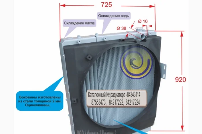 Водомасляный блок радиатора охлаждения телескопического погрузчика New Holland LM 732- фото № 1
