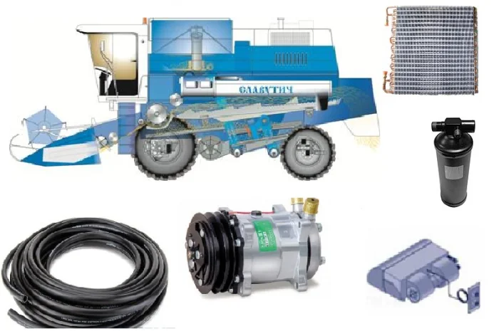 Комплект хладонпроводов шлангов кондиционера комбайна Славутич КЗС9-1- фото № 2