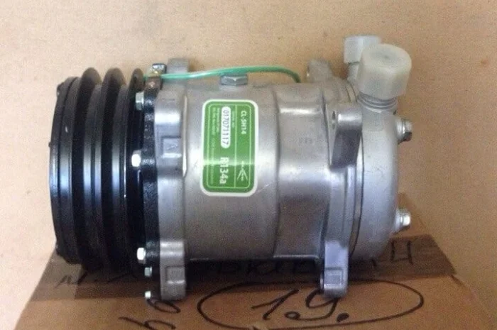 Компрессор кондиционера SD5H14 комбайн Дон 1500Б 24В (01-001100-00)- фото № 4