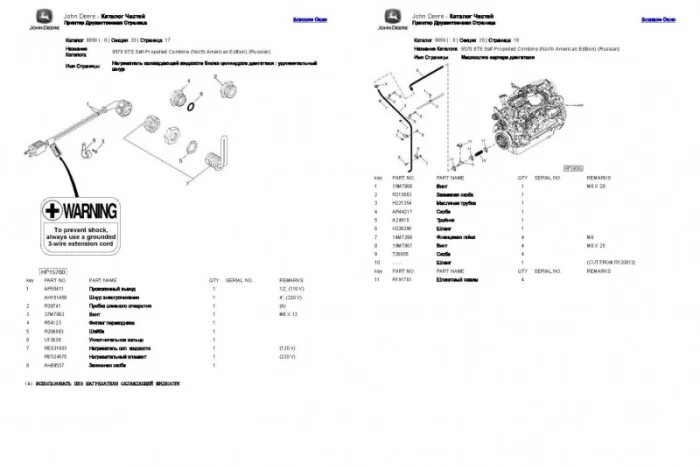 Каталог запчастей Джон Дир 9570STS - John Deere 9570STS на русском языке в книжном виде- фото № 1