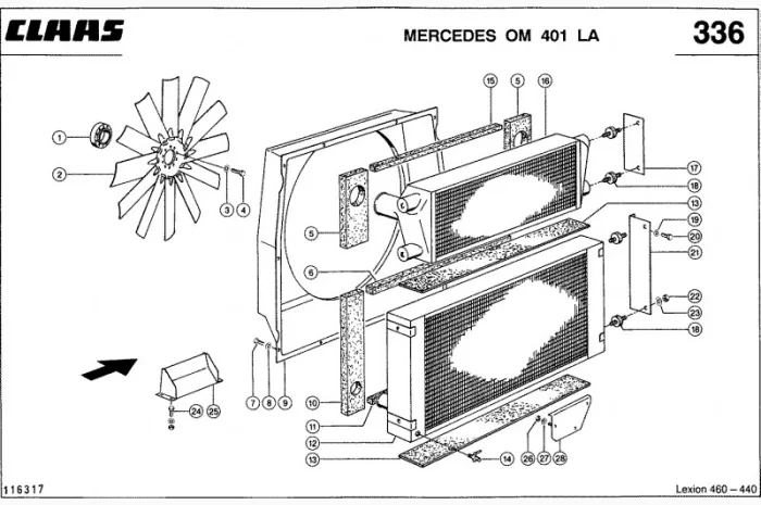 Радиатор водяной для комбайна Claas Lexion 450- фото № 2