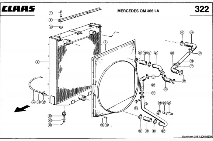 Радиатор водяной для комбайна Claas Mega 218- фото № 3