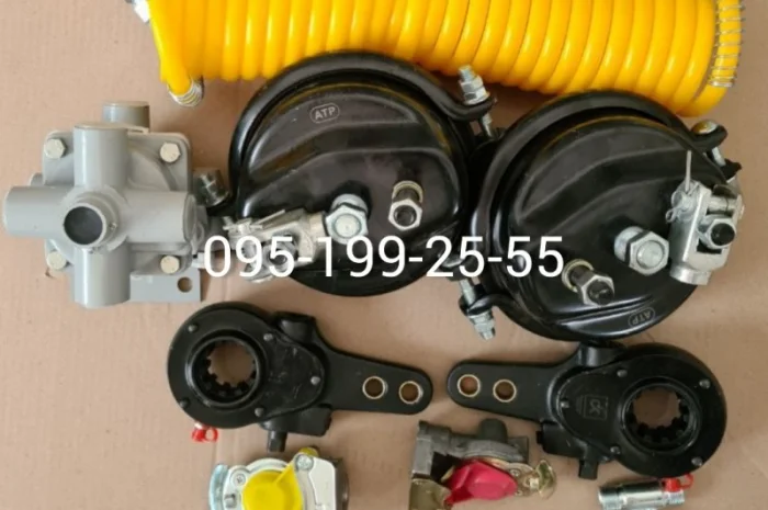 Камера тормозная, кран тормозной, рычаг регулировочный 2ПТС-4- фото № 1