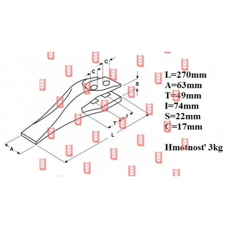 Зуб к ковшу CAT/New Holland 6Y6335- фото № 2