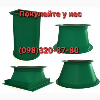 Патрубок переходный с квадрата на круг, самотеки, нории- фото № 1