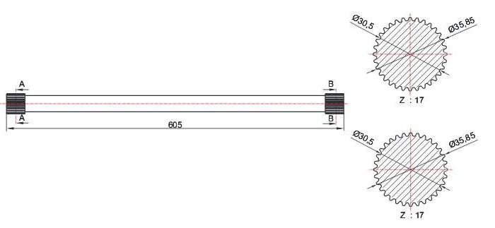 Вал отбора мощности ВОМ на Scania GRS 905 (605мм)- фото № 7