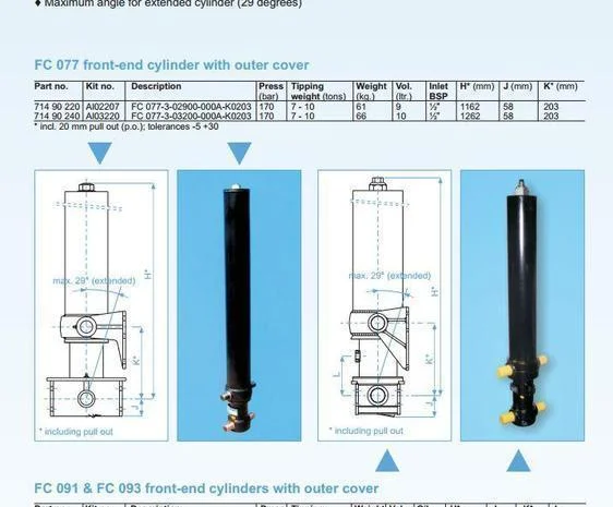 Гидроцилиндр на самосвал Hyva FC 091-3-03460-000A-K0298- фото № 2